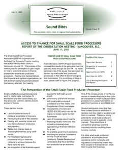 SSFPA report cover (2003)